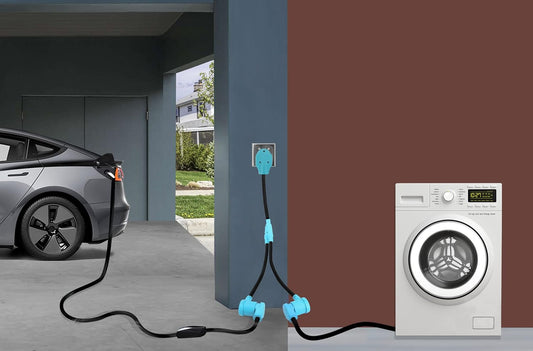 3 Prong Dryer Y Splitter 2 FT, NEMA10-30P Male to Two NEMA 10-30R Female, 30 Amp 250 Volt 7500W STW 10 AWG Dryer Y Adapter Cord, for Dryer Outlet and Level 2 EV Charging, UL Listed