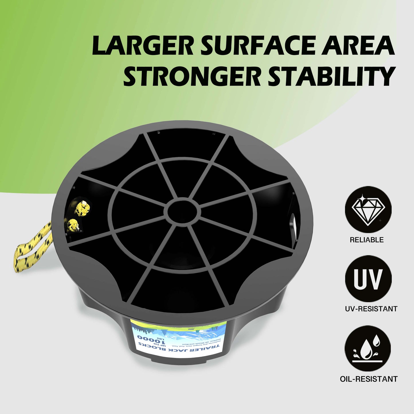 Trailer Jack Block, 4 Pack Heavy Duty Camper Jack Pads UV Resistant Up to 10,000 lbs Leveling Block for Trailer, Tongue Jack, 5th Wheels, Black